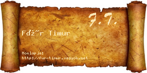 Für Timur névjegykártya